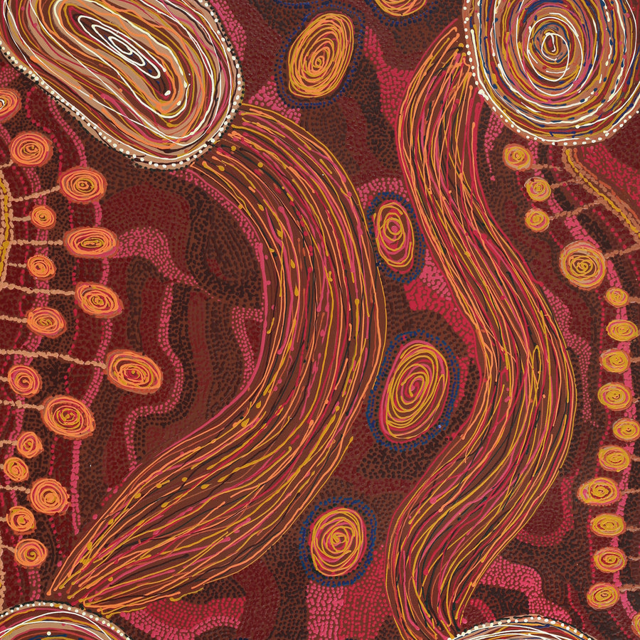 Aboriginal Artwork by Katrina Tjitayi, Pukuara, 121x91cm