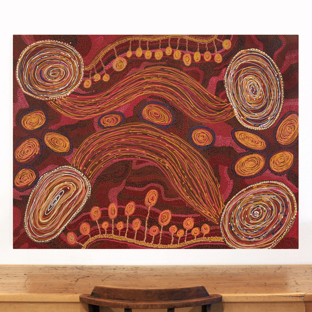 Aboriginal Artwork by Katrina Tjitayi, Pukuara, 121x91cm