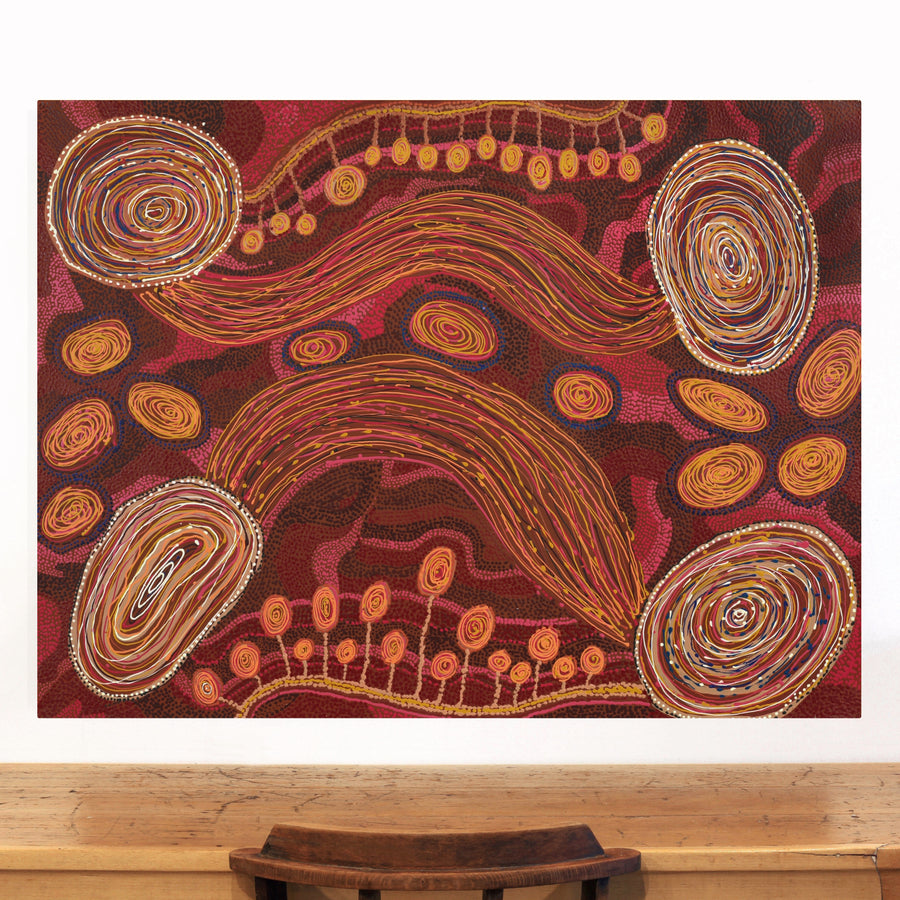 Aboriginal Artwork by Katrina Tjitayi, Pukuara, 121x91cm