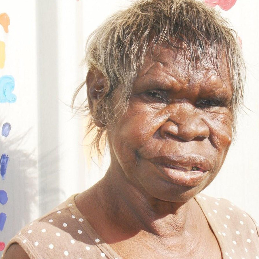 Aboriginal Artwork by Katrina Nampijinpa Brown, Watiya-warnu Jukurrpa (Seed Dreaming), 61x30cm