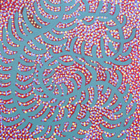 Aboriginal Artwork by Katrina Nampijinpa Brown, Watiya-warnu Jukurrpa (Seed Dreaming), 30x30cm