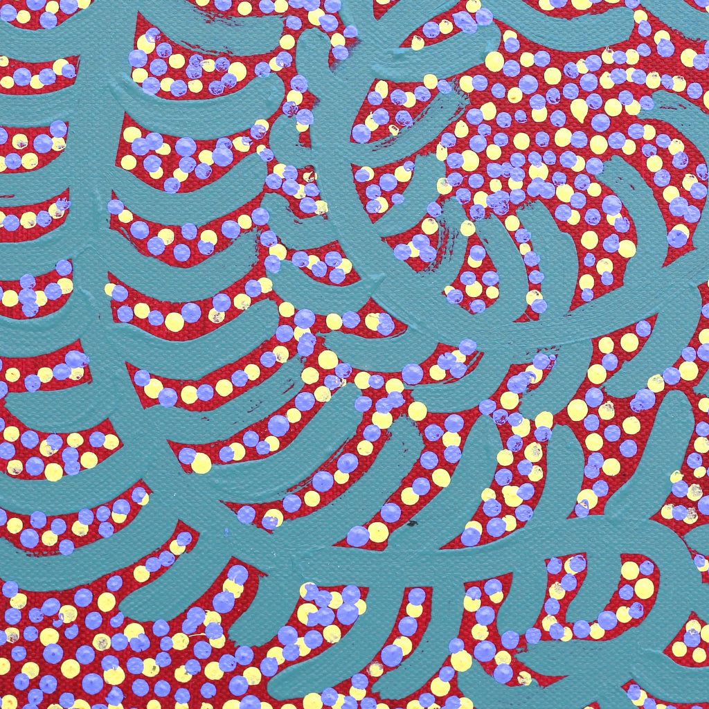Aboriginal Artwork by Katrina Nampijinpa Brown, Watiya-warnu Jukurrpa (Seed Dreaming), 30x30cm