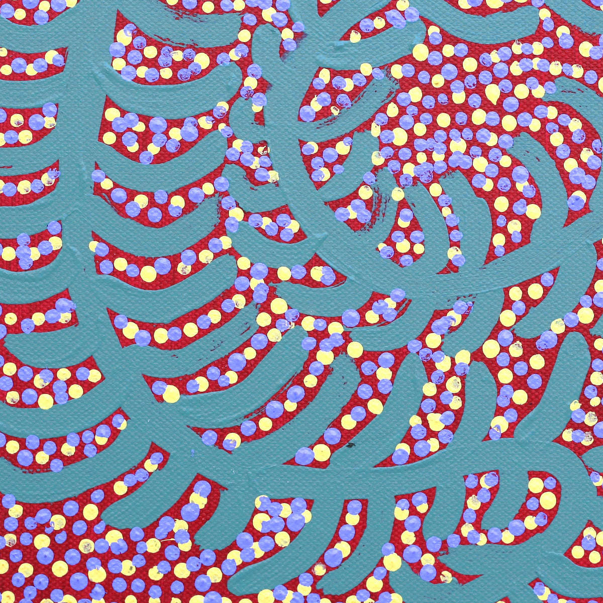 Aboriginal Artwork by Katrina Nampijinpa Brown, Watiya-warnu Jukurrpa (Seed Dreaming), 30x30cm