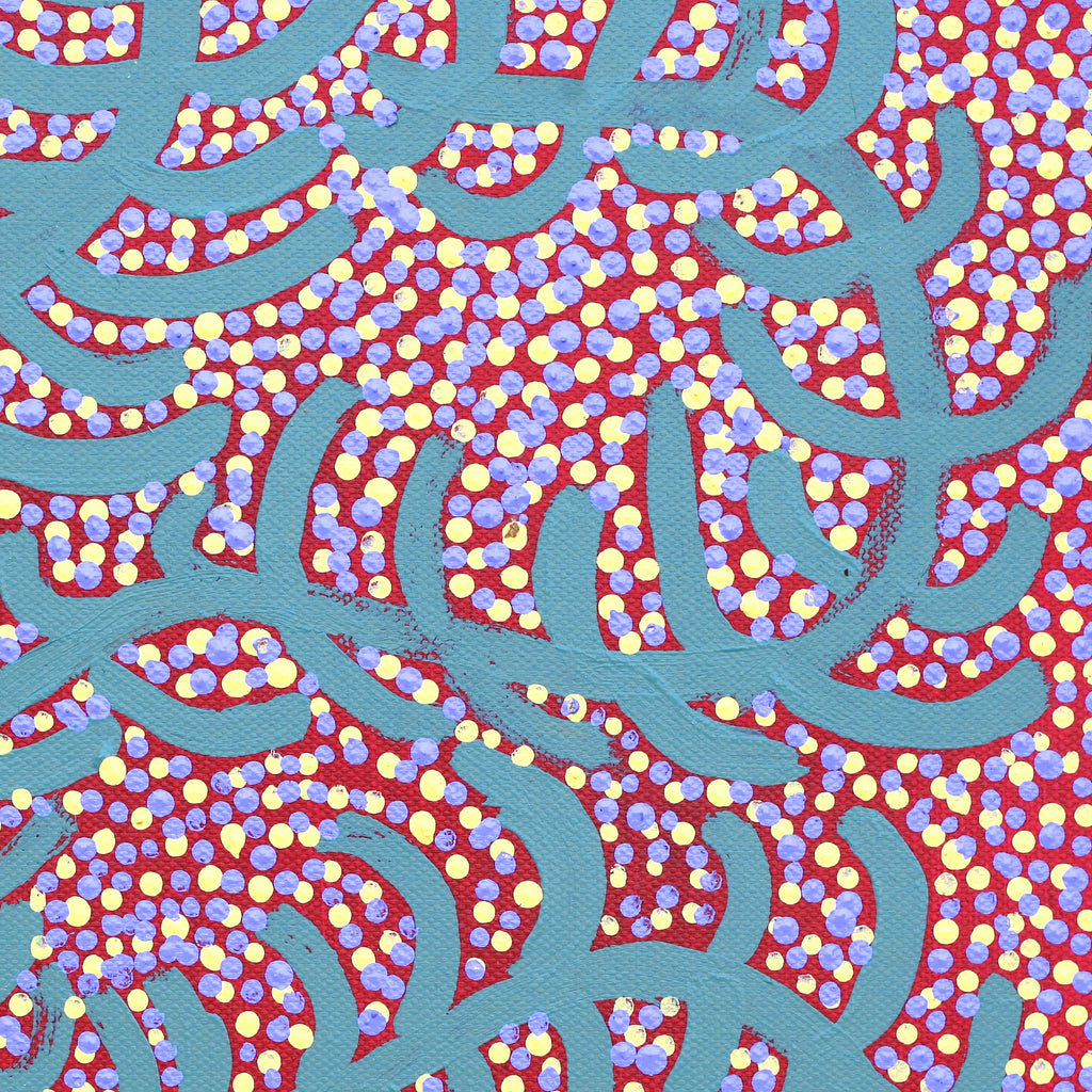 Aboriginal Artwork by Katrina Nampijinpa Brown, Watiya-warnu Jukurrpa (Seed Dreaming), 30x30cm
