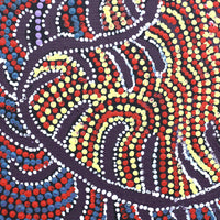 Aboriginal Artwork by Katrina Nampijinpa Brown, Watiya-warnu Jukurrpa (Seed Dreaming), 30x30cm