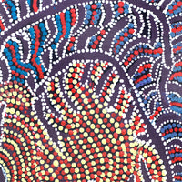 Aboriginal Artwork by Katrina Nampijinpa Brown, Watiya-warnu Jukurrpa (Seed Dreaming), 30x30cm