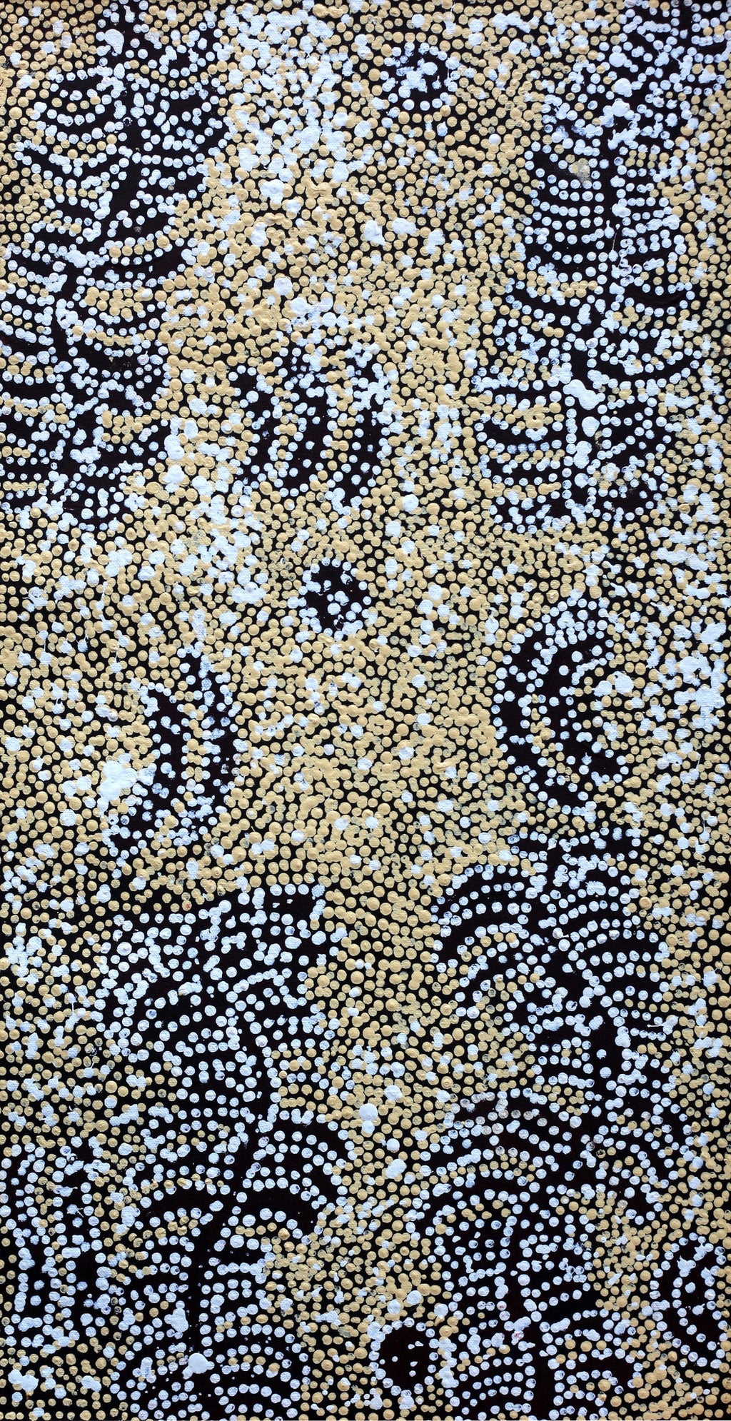Aboriginal Artwork by Katrina Nampijinpa Brown, Watiya-warnu Jukurrpa (Seed Dreaming), 61x30cm