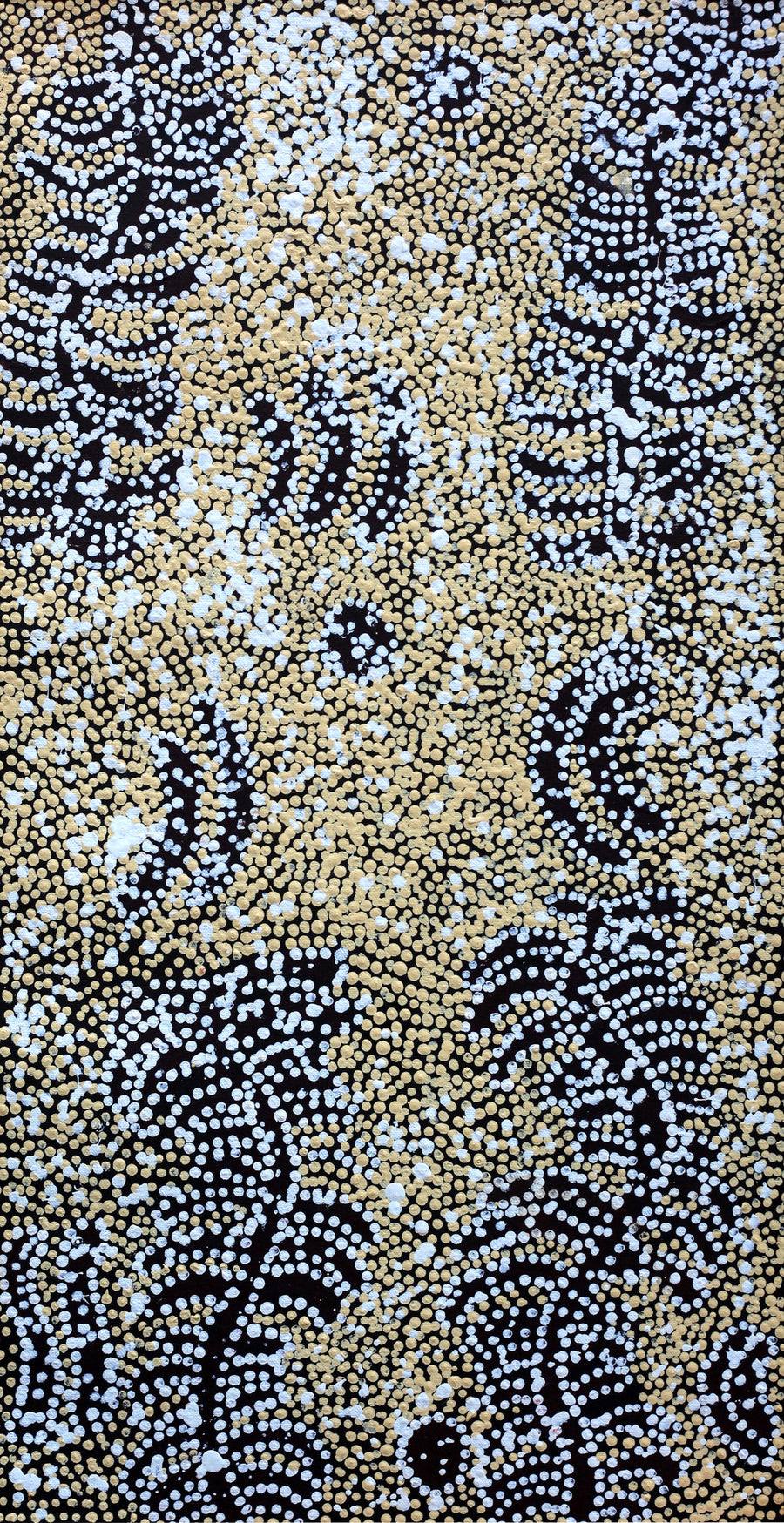 Aboriginal Artwork by Katrina Nampijinpa Brown, Watiya-warnu Jukurrpa (Seed Dreaming), 61x30cm