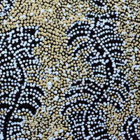 Aboriginal Artwork by Katrina Nampijinpa Brown, Watiya-warnu Jukurrpa (Seed Dreaming), 61x30cm