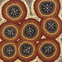 Aboriginal Artwork by Kaylisha Napaljarri Ross, Ngatijirri Jukurrpa (Budgerigar Dreaming), 30x30cm