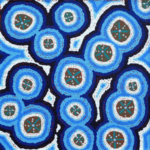 Aboriginal Artwork by Kaylisha Napaljarri Ross, Ngatijirri Jukurrpa (Budgerigar Dreaming), 46x46cm - ART ARK®