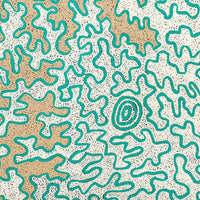 Aboriginal Artwork by Kelly-Anne Nungarrayi Gibson, Ngapa Jukurrpa (Water Dreaming) - Puyurru, 107x107cm