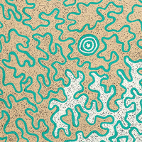 Aboriginal Artwork by Kelly-Anne Nungarrayi Gibson, Ngapa Jukurrpa (Water Dreaming) - Puyurru, 107x107cm