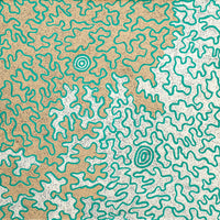 Aboriginal Artwork by Kelly-Anne Nungarrayi Gibson, Ngapa Jukurrpa (Water Dreaming) - Puyurru, 107x107cm