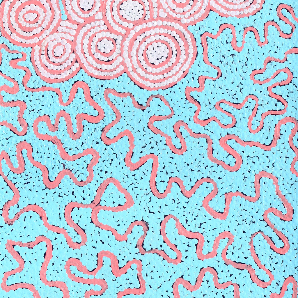 Aboriginal Art by Kelly-Anne Nungarrayi Gibson, Ngapa Jukurrpa (Water Dreaming) - Pirlinyarnu, 91x30cm - ART ARK®
