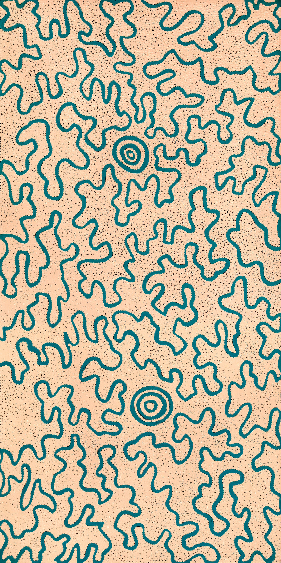 Aboriginal Artwork by Kelly-Anne Nungarrayi Gibson, Ngapa Jukurrpa (Water Dreaming) - Puyurru, 122x61cm