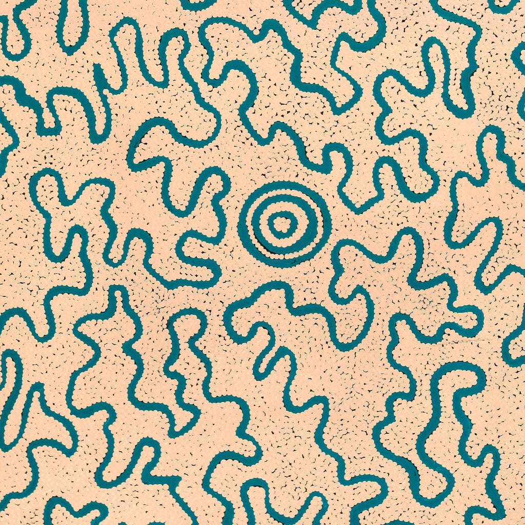 Aboriginal Artwork by Kelly-Anne Nungarrayi Gibson, Ngapa Jukurrpa (Water Dreaming) - Puyurru, 122x61cm