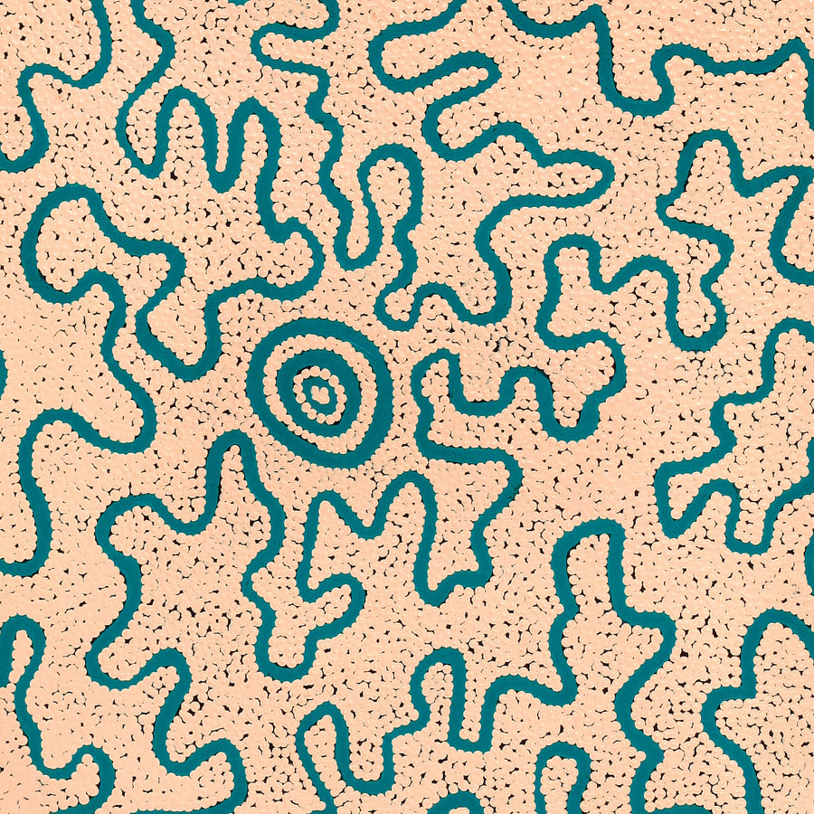 Aboriginal Artwork by Kelly-Anne Nungarrayi Gibson, Ngapa Jukurrpa (Water Dreaming) - Puyurru, 122x61cm