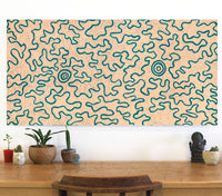 Aboriginal Artwork by Kelly-Anne Nungarrayi Gibson, Ngapa Jukurrpa (Water Dreaming) - Puyurru, 122x61cm