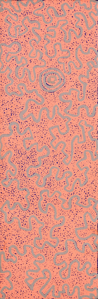 Aboriginal Artwork by Kelly-Anne Nungarrayi Gibson, Ngapa Jukurrpa (Water Dreaming) - Pirlinyarnu, 91x30cm