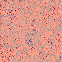 Aboriginal Artwork by Kelly-Anne Nungarrayi Gibson, Ngapa Jukurrpa (Water Dreaming) - Pirlinyarnu, 91x30cm