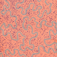 Aboriginal Artwork by Kelly-Anne Nungarrayi Gibson, Ngapa Jukurrpa (Water Dreaming) - Pirlinyarnu, 91x30cm