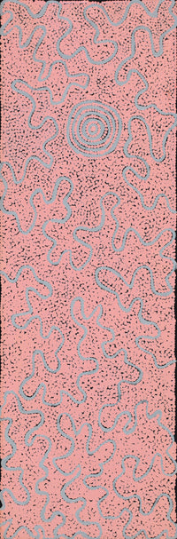Aboriginal Artwork by Kelly-Anne Nungarrayi Gibson, Ngapa Jukurrpa (Water Dreaming) - Puyurru, 91x30cm
