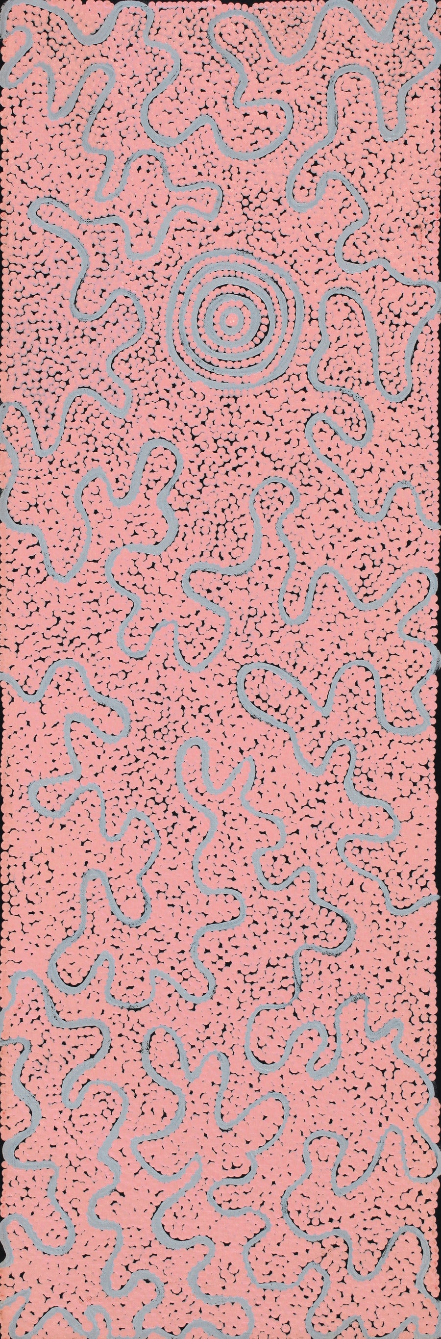Aboriginal Artwork by Kelly-Anne Nungarrayi Gibson, Ngapa Jukurrpa (Water Dreaming) - Puyurru, 91x30cm