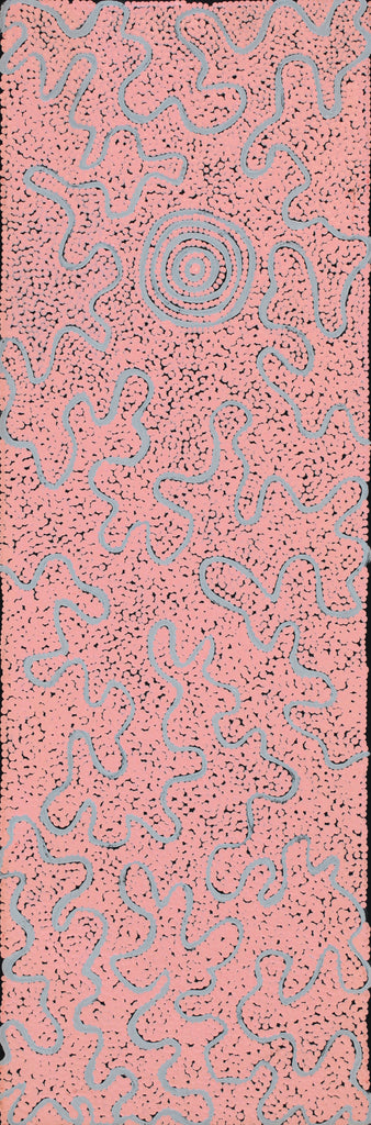 Aboriginal Artwork by Kelly-Anne Nungarrayi Gibson, Ngapa Jukurrpa (Water Dreaming) - Puyurru, 91x30cm - ART ARK®