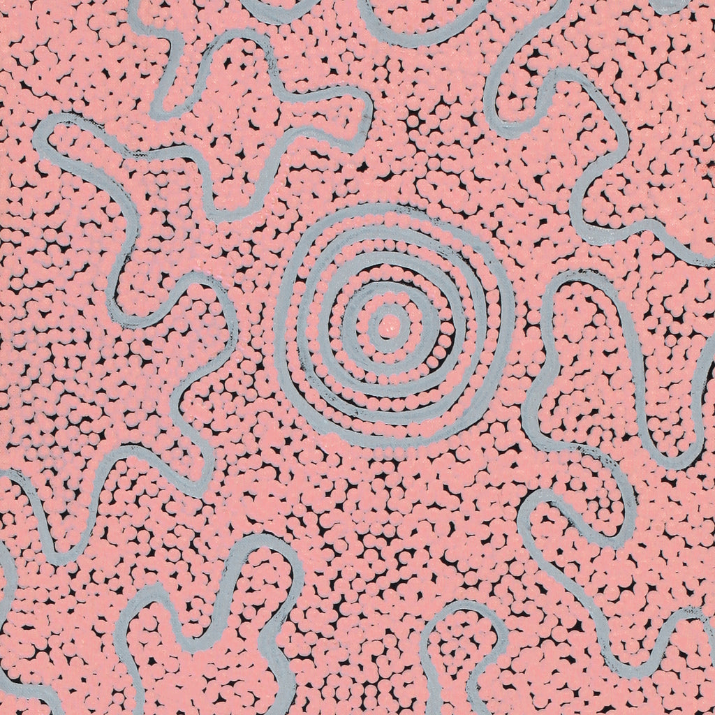 Aboriginal Artwork by Kelly-Anne Nungarrayi Gibson, Ngapa Jukurrpa (Water Dreaming) - Puyurru, 91x30cm