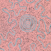 Aboriginal Artwork by Kelly-Anne Nungarrayi Gibson, Ngapa Jukurrpa (Water Dreaming) - Puyurru, 91x30cm