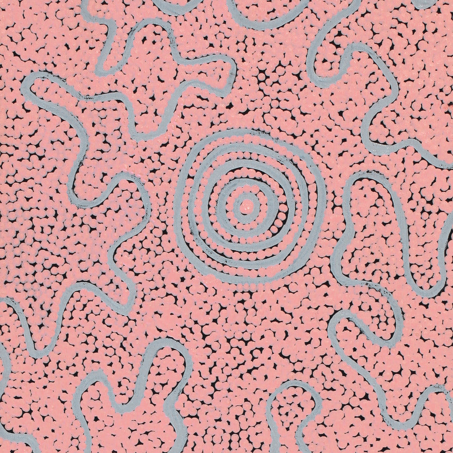Aboriginal Artwork by Kelly-Anne Nungarrayi Gibson, Ngapa Jukurrpa (Water Dreaming) - Puyurru, 91x30cm