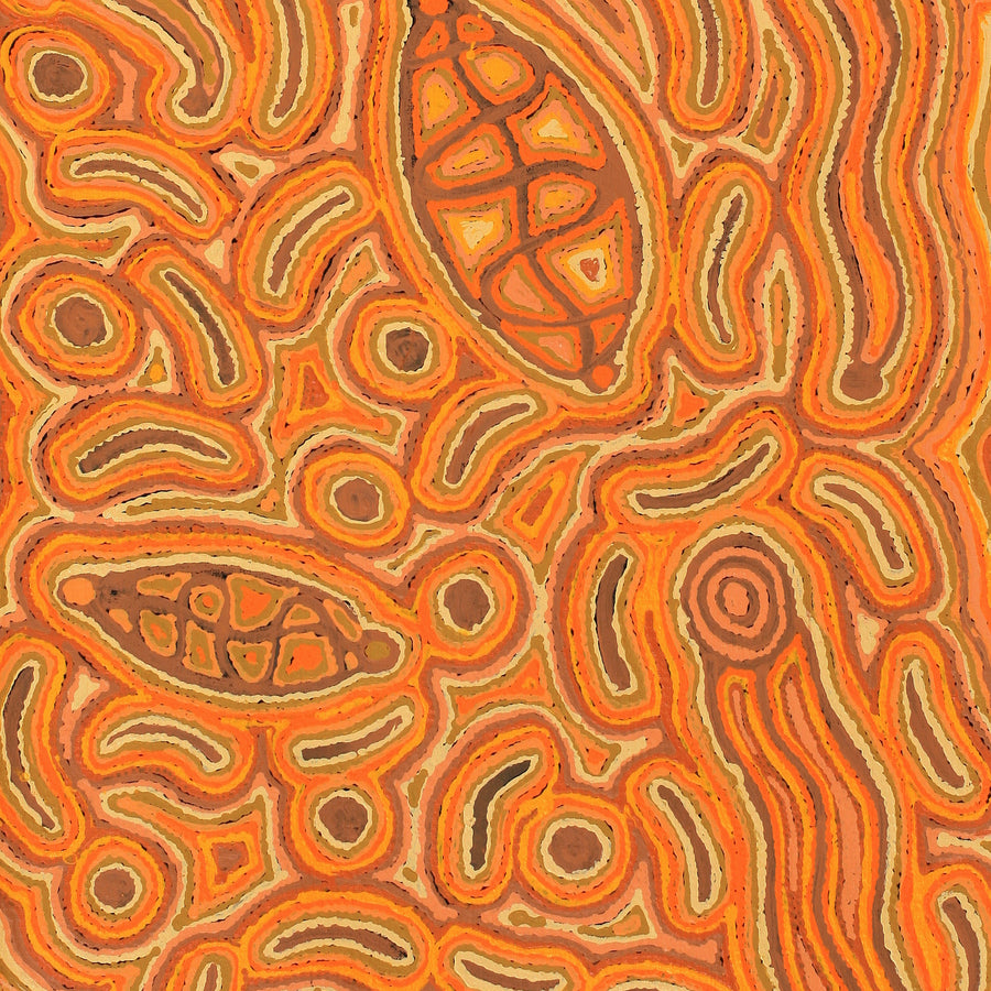 Aboriginal Artwork by Kelly Napanangka Michaels, Lappi Lappi Jukurrpa, 107x46cm