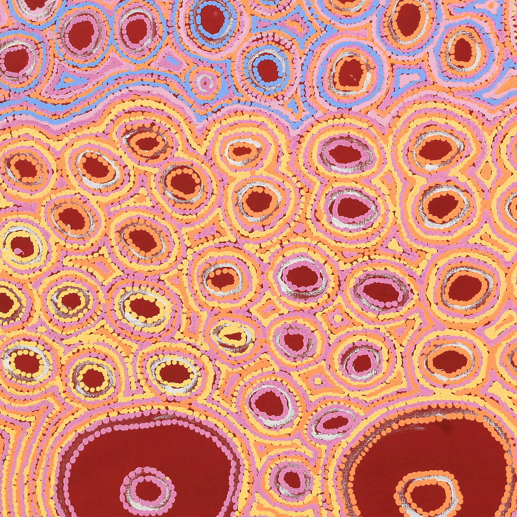Aboriginal Artwork by Kelly Napangardi Michaels, Mina Mina Dreaming - Ngalyipi, 107x46cm