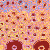 Aboriginal Artwork by Kelly Napangardi Michaels, Mina Mina Dreaming - Ngalyipi, 107x46cm