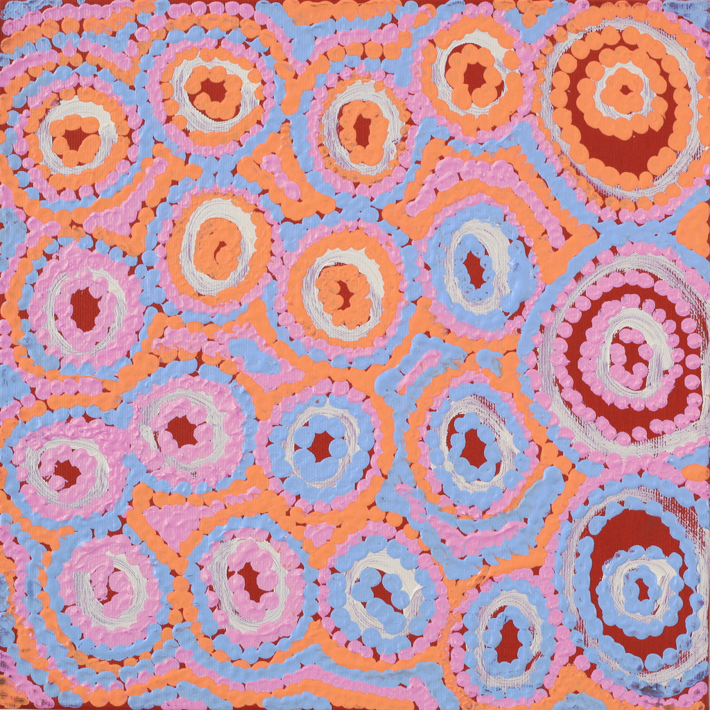 Aboriginal Artwork by Kelly Napangardi Michaels, Mina Mina Jukurrpa, 30x30cm
