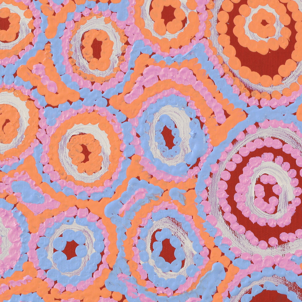 Aboriginal Artwork by Kelly Napangardi Michaels, Mina Mina Jukurrpa, 30x30cm