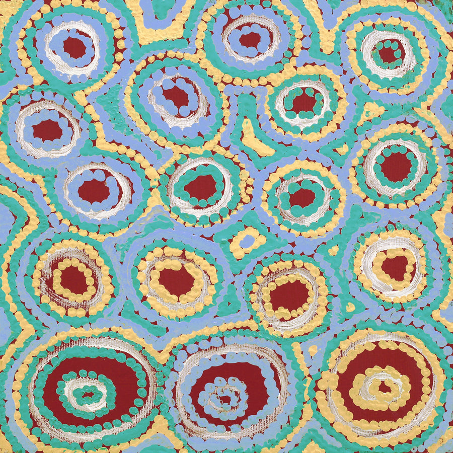 Aboriginal Artwork by Kelly Napangardi Michaels, Mina Mina Jukurrpa (Mina Mina Dreaming) - Ngalyipi, 30x30cm