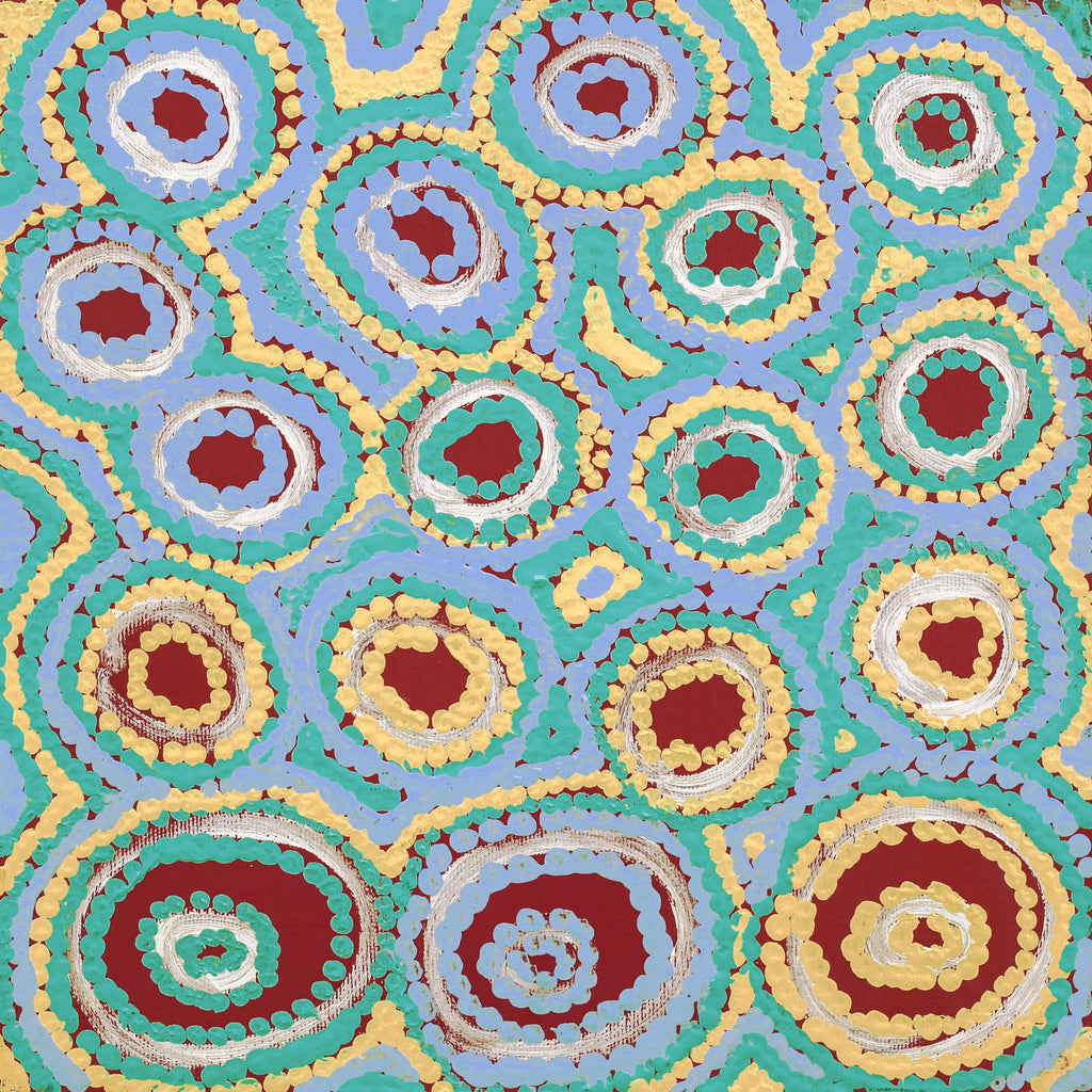 Aboriginal Artwork by Kelly Napangardi Michaels, Mina Mina Jukurrpa (Mina Mina Dreaming) - Ngalyipi, 30x30cm - ART ARK®
