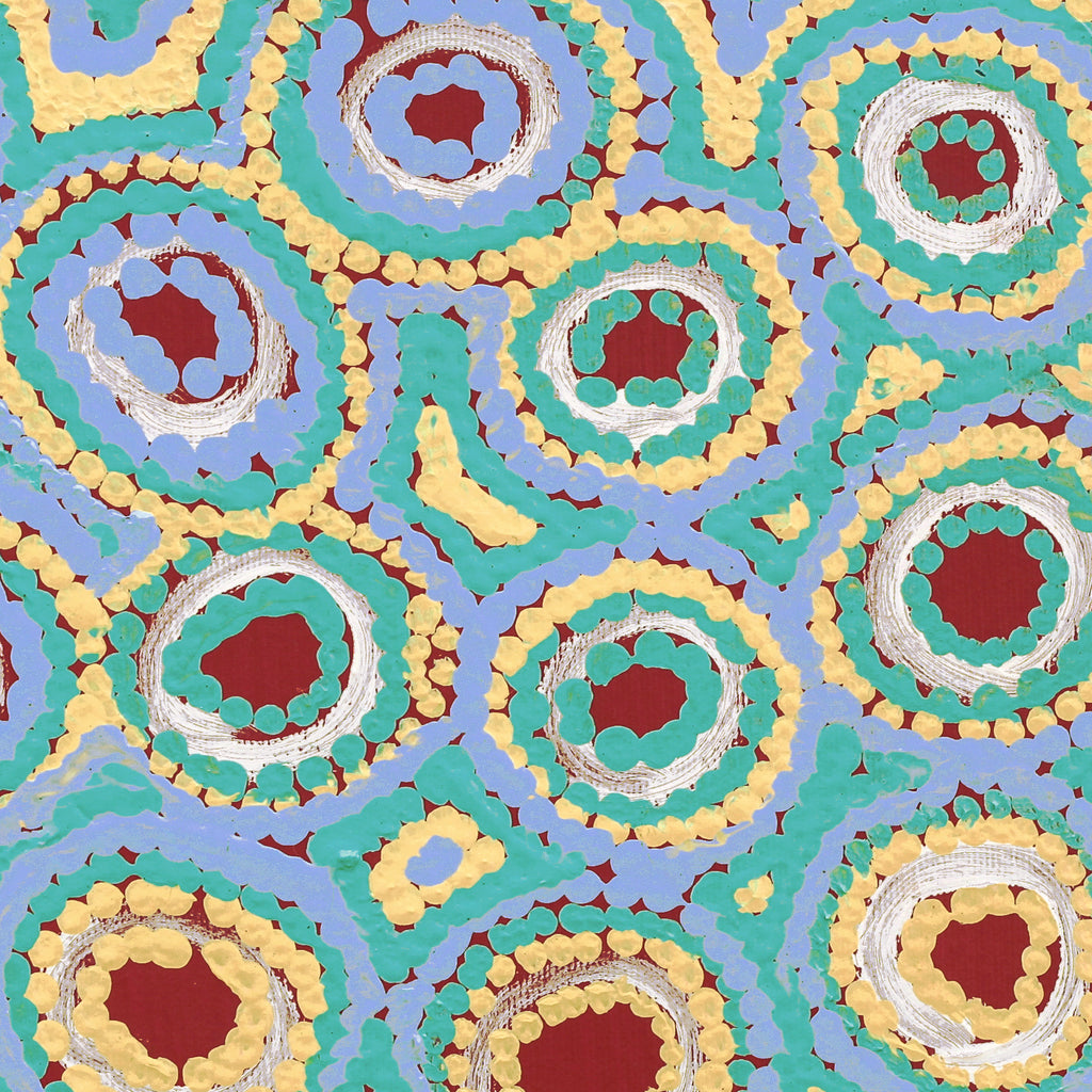 Aboriginal Art by Kelly Napangardi Michaels, Mina Mina Jukurrpa (Mina Mina Dreaming) - Ngalyipi, 30x30cm - ART ARK®