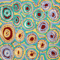 Aboriginal Artwork by Kelly Napangardi Michaels, Mina Mina Jukurrpa (Mina Mina Dreaming) - Ngalyipi, 30x30cm