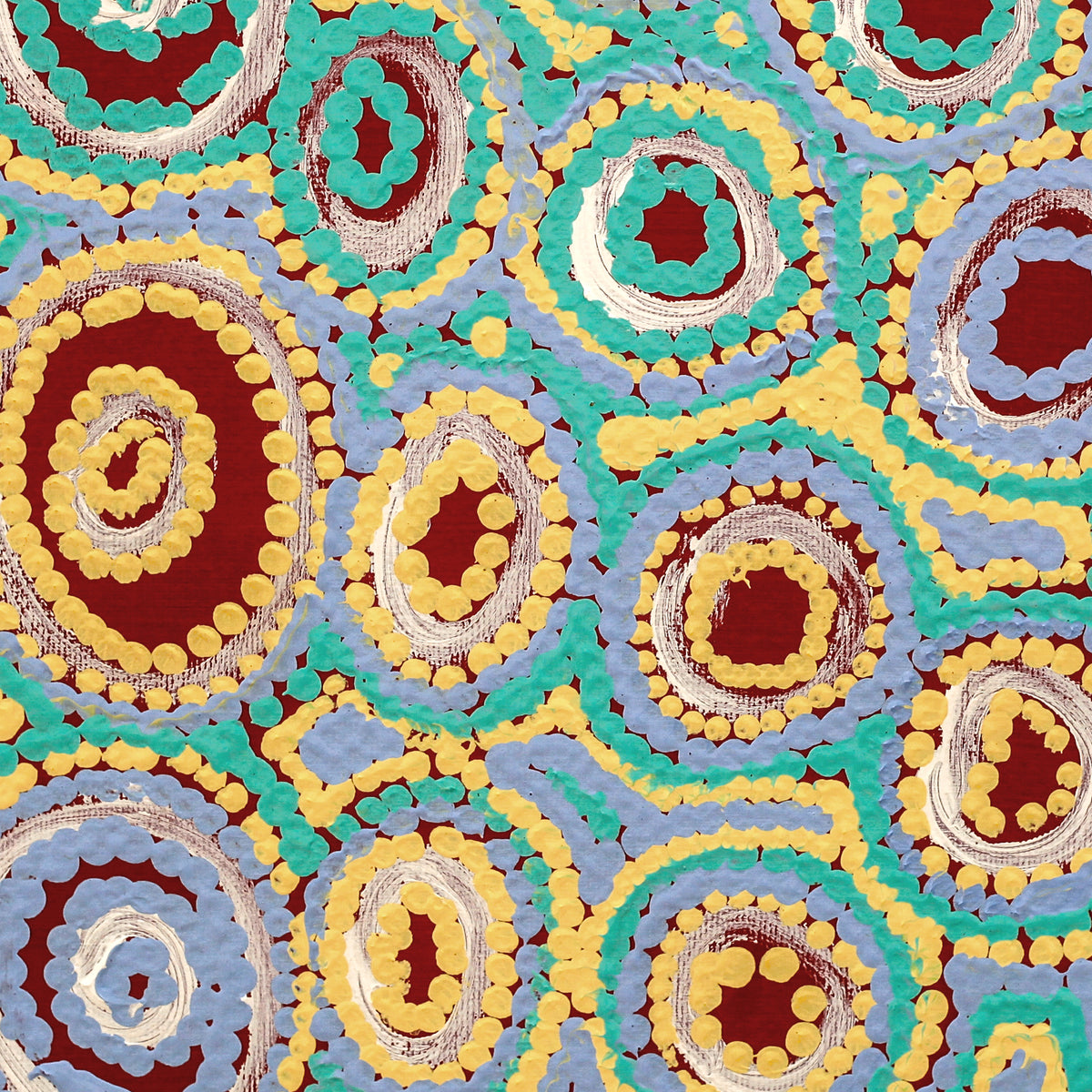 Aboriginal Art by Kelly Napangardi Michaels, Mina Mina Jukurrpa (Mina Mina Dreaming) - Ngalyipi, 30x30cm - ART ARK®