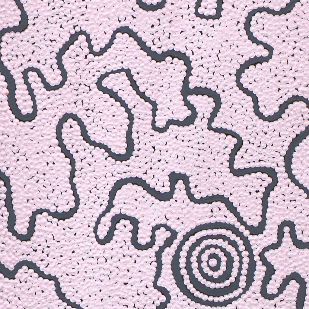 Aboriginal Artwork by Kelly-Anne Nungarrayi Gibson, Ngapa Jukurrpa (Water Dreaming) - Puyurru, 107x30cm