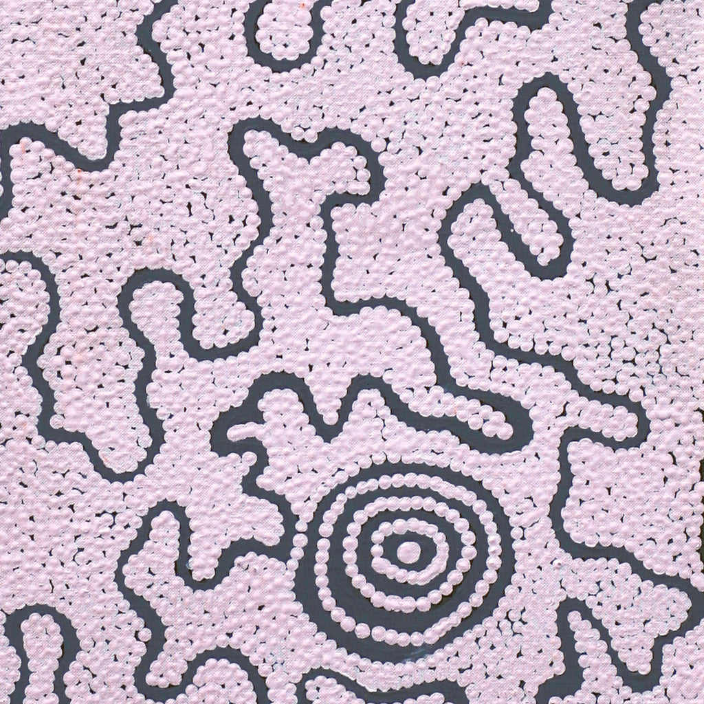 Aboriginal Artwork by Kelly-Anne Nungarrayi Gibson, Ngapa Jukurrpa (Water Dreaming) - Puyurru, 107x30cm