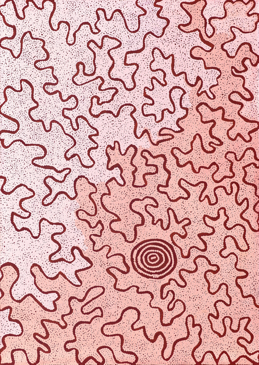 Aboriginal Artwork by Kelly-Anne Nungarrayi Gibson, Ngapa Jukurrpa (Water Dreaming) - Puyurru, 107x76cm