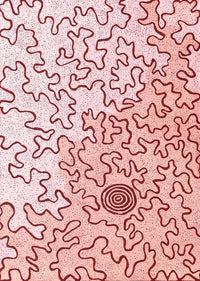 Aboriginal Artwork by Kelly-Anne Nungarrayi Gibson, Ngapa Jukurrpa (Water Dreaming) - Puyurru, 107x76cm