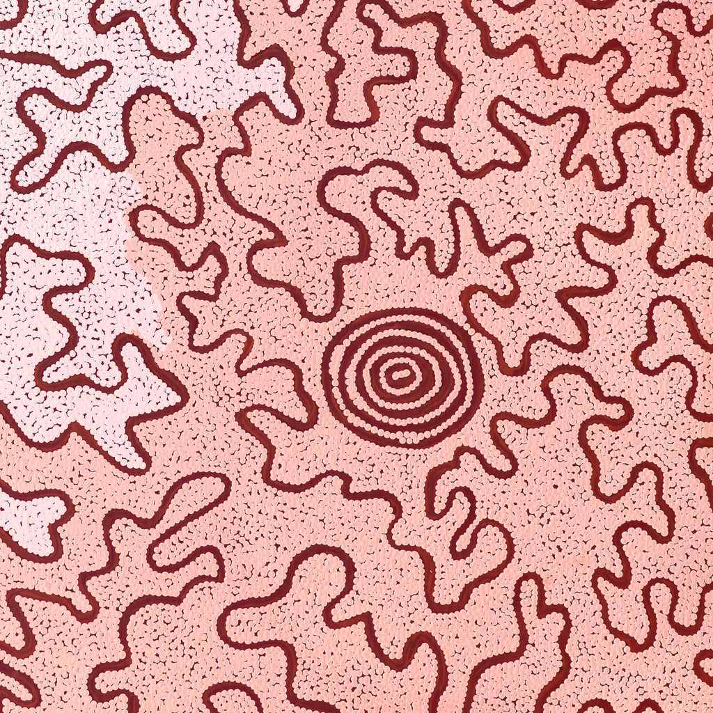 Aboriginal Artwork by Kelly-Anne Nungarrayi Gibson, Ngapa Jukurrpa (Water Dreaming) - Puyurru, 107x76cm
