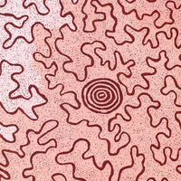 Aboriginal Artwork by Kelly-Anne Nungarrayi Gibson, Ngapa Jukurrpa (Water Dreaming) - Puyurru, 107x76cm