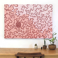 Aboriginal Artwork by Kelly-Anne Nungarrayi Gibson, Ngapa Jukurrpa (Water Dreaming) - Puyurru, 107x76cm