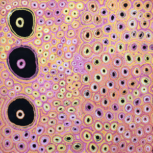 Aboriginal Art by Kelly Napangardi Michaels, Mina Mina Dreaming - Ngalyipi, 107x107cm - ART ARK®
